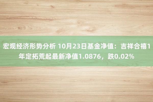 宏观经济形势分析 10月23日基金净值：吉祥合禧1年定拓荒起最新净值1.0876，跌0.02%