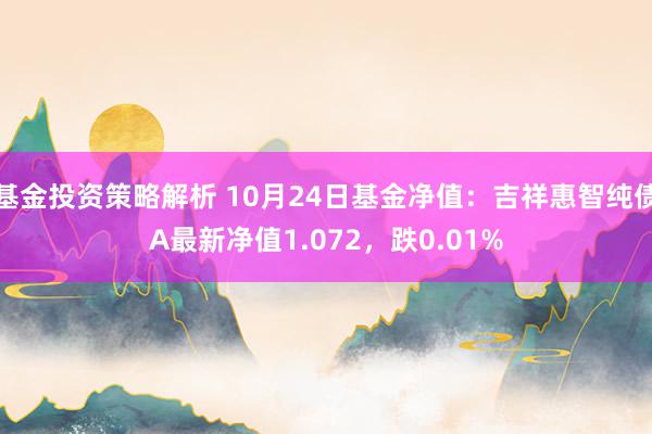 基金投资策略解析 10月24日基金净值：吉祥惠智纯债A最新净值1.072，跌0.01%