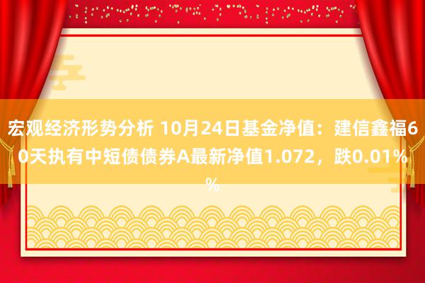 宏观经济形势分析 10月24日基金净值：建信鑫福60天执有中短债债券A最新净值1.072，跌0.01%