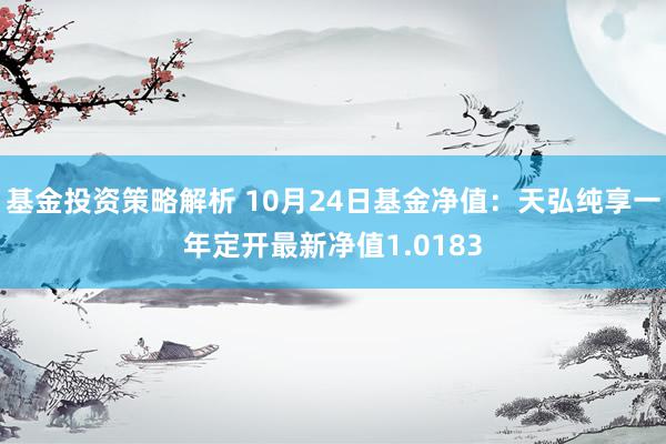 基金投资策略解析 10月24日基金净值：天弘纯享一年定开最新净值1.0183