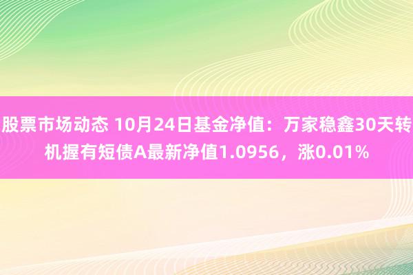 股票市场动态 10月24日基金净值：万家稳鑫30天转机握有短债A最新净值1.0956，涨0.01%