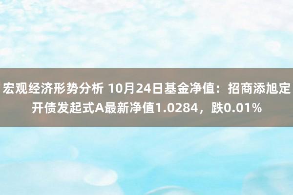 宏观经济形势分析 10月24日基金净值：招商添旭定开债发起式A最新净值1.0284，跌0.01%