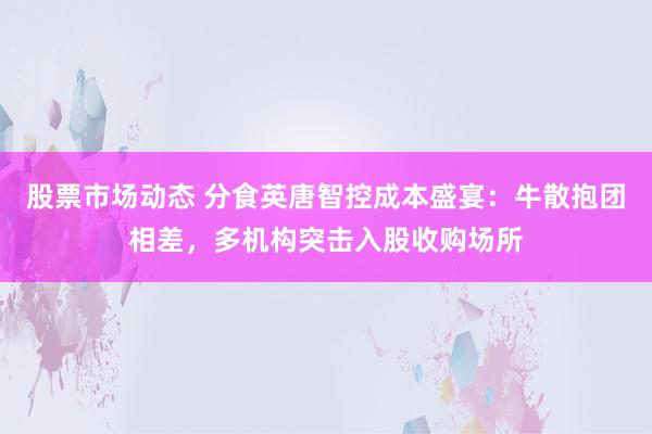 股票市场动态 分食英唐智控成本盛宴：牛散抱团相差，多机构突击入股收购场所