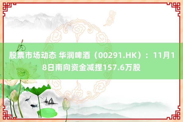 股票市场动态 华润啤酒（00291.HK）：11月18日南向资金减捏157.6万股