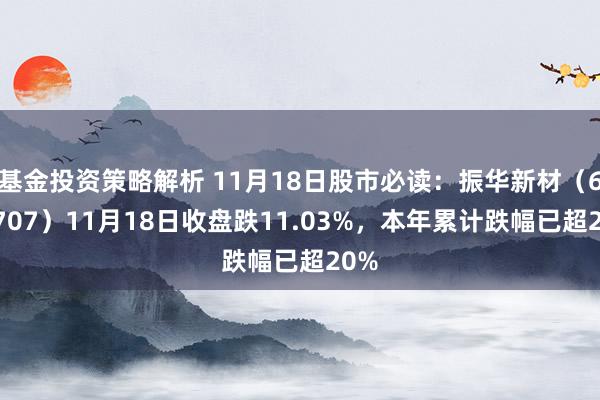 基金投资策略解析 11月18日股市必读：振华新材（688707）11月18日收盘跌11.03%，本年累计跌幅已超20%