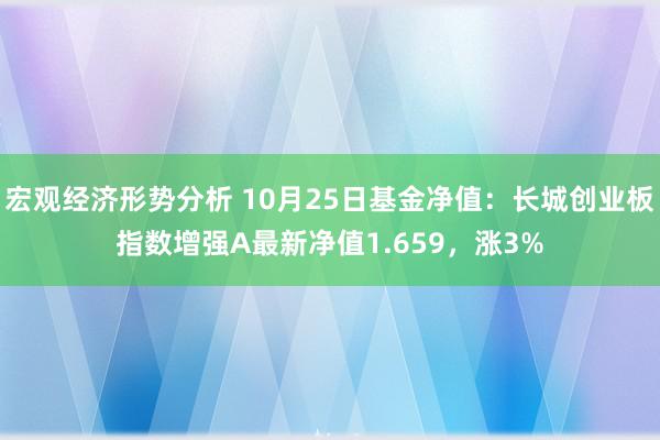 宏观经济形势分析 10月25日基金净值：长城创业板指数增强A最新净值1.659，涨3%