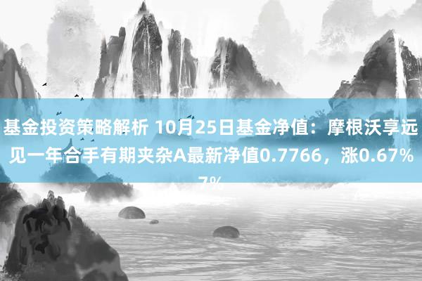 基金投资策略解析 10月25日基金净值：摩根沃享远见一年合手有期夹杂A最新净值0.7766，涨0.67%