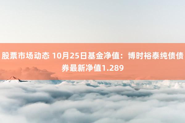 股票市场动态 10月25日基金净值：博时裕泰纯债债券最新净值1.289