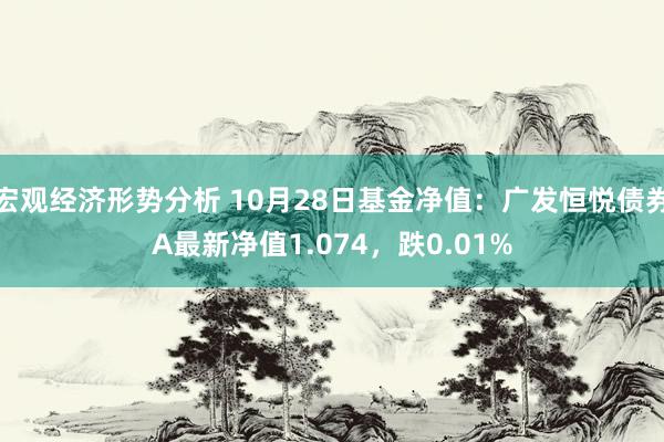 宏观经济形势分析 10月28日基金净值：广发恒悦债券A最新净值1.074，跌0.01%