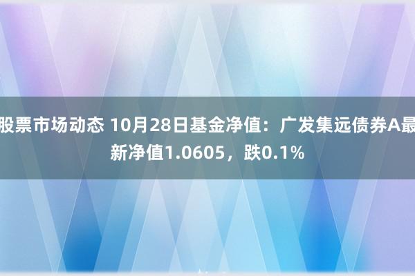 股票市场动态 10月28日基金净值：广发集远债券A最新净值1.0605，跌0.1%