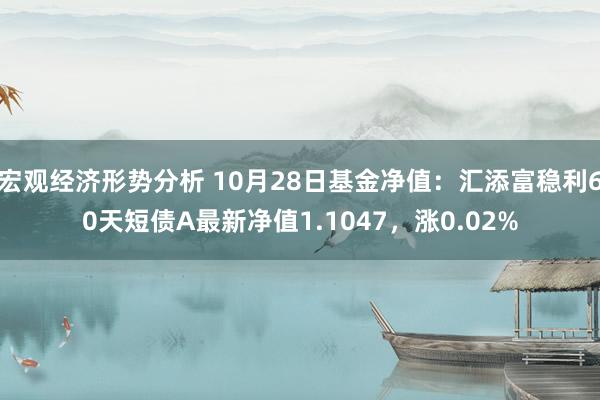 宏观经济形势分析 10月28日基金净值：汇添富稳利60天短债A最新净值1.1047，涨0.02%