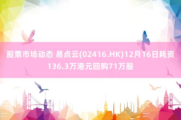 股票市场动态 易点云(02416.HK)12月16日耗资136.3万港元回购71万股