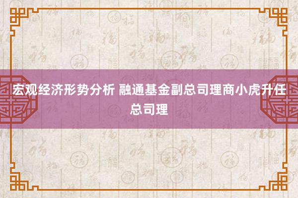 宏观经济形势分析 融通基金副总司理商小虎升任总司理