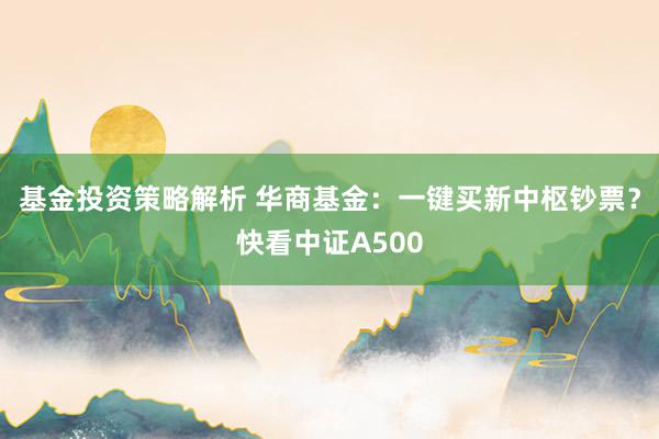 基金投资策略解析 华商基金：一键买新中枢钞票？快看中证A500