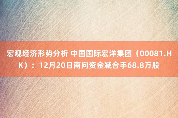 宏观经济形势分析 中国国际宏洋集团（00081.HK）：12月20日南向资金减合手68.8万股