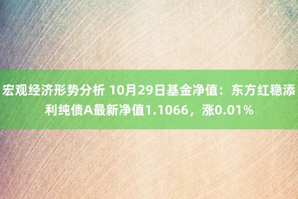 宏观经济形势分析 10月29日基金净值：东方红稳添利纯债A最新净值1.1066，涨0.01%