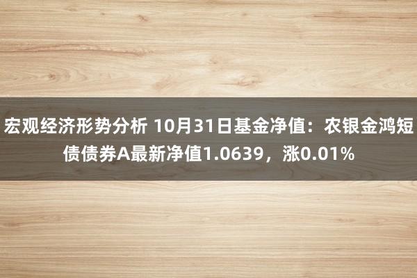 宏观经济形势分析 10月31日基金净值：农银金鸿短债债券A最新净值1.0639，涨0.01%