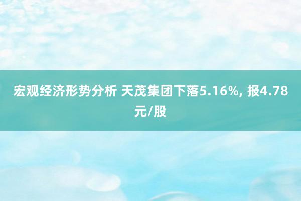 宏观经济形势分析 天茂集团下落5.16%, 报4.78元/股