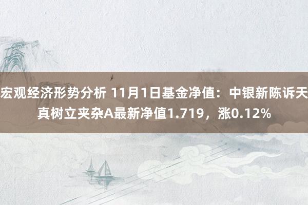 宏观经济形势分析 11月1日基金净值：中银新陈诉天真树立夹杂A最新净值1.719，涨0.12%