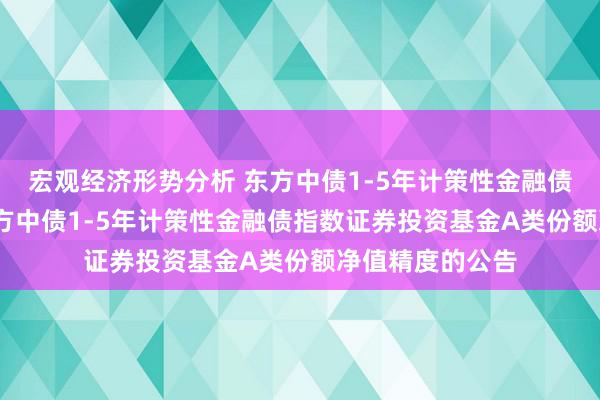 宏观经济形势分析 东方中债1-5年计策性金融债A: 对于提升东方中债1-5年计策性金融债指数证券投资基金A类份额净值精度的公告