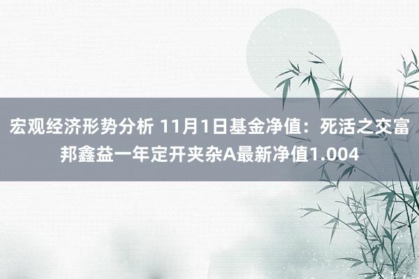 宏观经济形势分析 11月1日基金净值：死活之交富邦鑫益一年定开夹杂A最新净值1.004