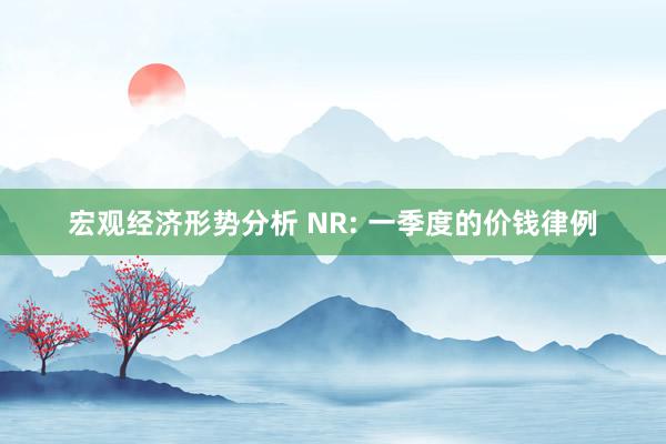 宏观经济形势分析 NR: 一季度的价钱律例