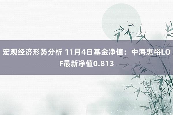 宏观经济形势分析 11月4日基金净值：中海惠裕LOF最新净值0.813