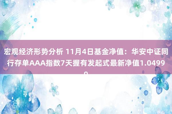 宏观经济形势分析 11月4日基金净值：华安中证同行存单AAA指数7天握有发起式最新净值1.0499