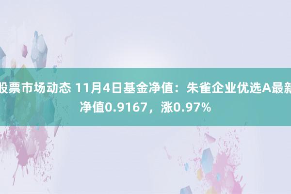 股票市场动态 11月4日基金净值：朱雀企业优选A最新净值0.9167，涨0.97%