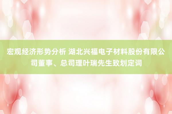 宏观经济形势分析 湖北兴福电子材料股份有限公司董事、总司理叶瑞先生致划定词