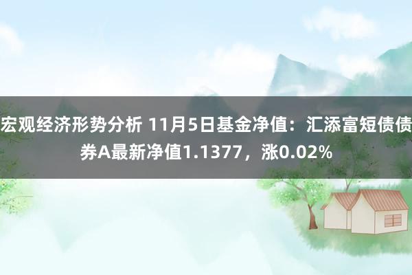 宏观经济形势分析 11月5日基金净值：汇添富短债债券A最新净值1.1377，涨0.02%