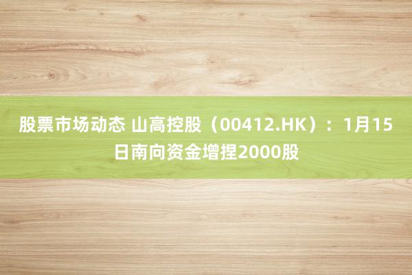 股票市场动态 山高控股（00412.HK）：1月15日南向资金增捏2000股