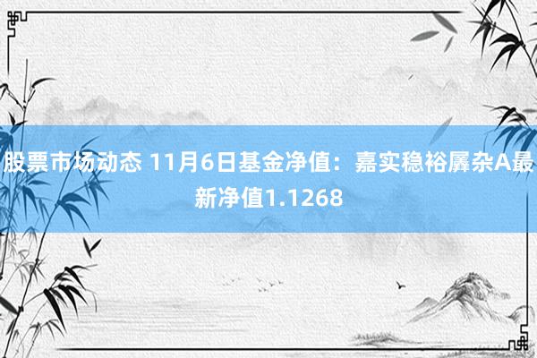 股票市场动态 11月6日基金净值：嘉实稳裕羼杂A最新净值1.1268