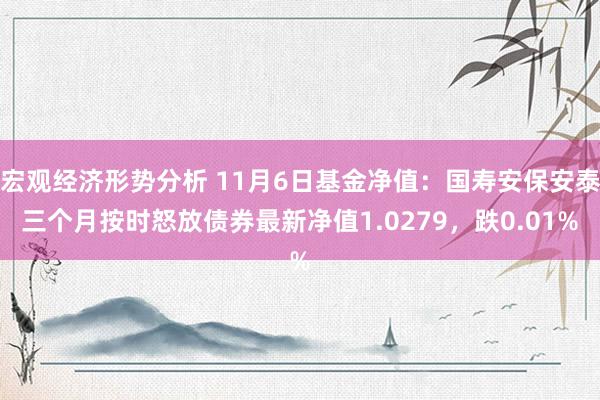 宏观经济形势分析 11月6日基金净值：国寿安保安泰三个月按时怒放债券最新净值1.0279，跌0.01%