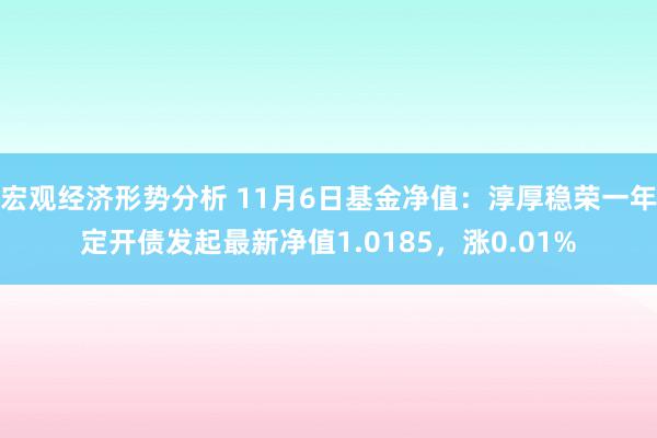 宏观经济形势分析 11月6日基金净值：淳厚稳荣一年定开债发起最新净值1.0185，涨0.01%