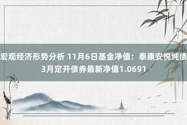 宏观经济形势分析 11月6日基金净值：泰康安悦纯债3月定开债券最新净值1.0691