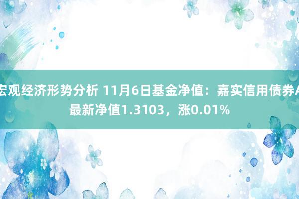 宏观经济形势分析 11月6日基金净值：嘉实信用债券A最新净值1.3103，涨0.01%