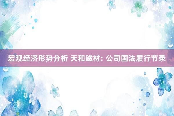 宏观经济形势分析 天和磁材: 公司国法履行节录