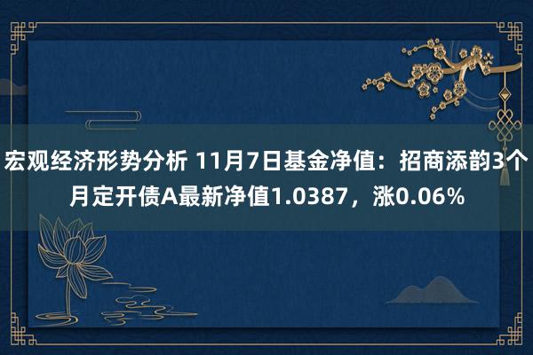 宏观经济形势分析 11月7日基金净值：招商添韵3个月定开债A最新净值1.0387，涨0.06%