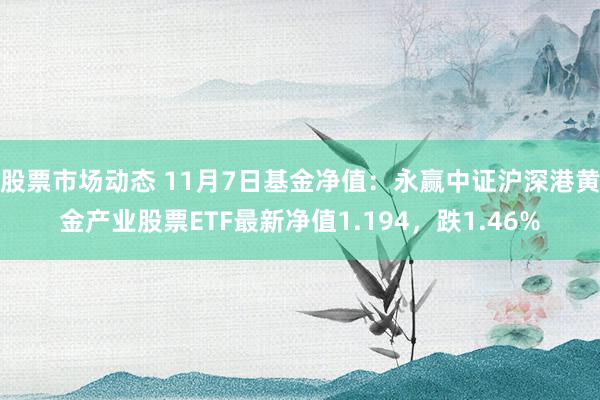 股票市场动态 11月7日基金净值：永赢中证沪深港黄金产业股票ETF最新净值1.194，跌1.46%