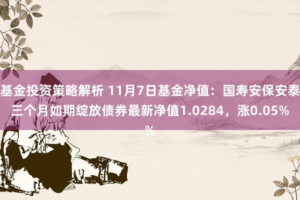 基金投资策略解析 11月7日基金净值：国寿安保安泰三个月如期绽放债券最新净值1.0284，涨0.05%