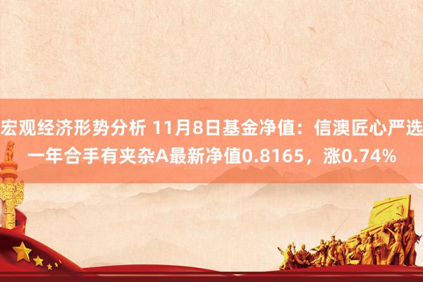 宏观经济形势分析 11月8日基金净值：信澳匠心严选一年合手有夹杂A最新净值0.8165，涨0.74%