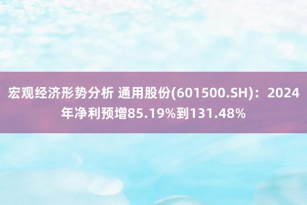 宏观经济形势分析 通用股份(601500.SH)：2024年净利预增85.19%到131.48%