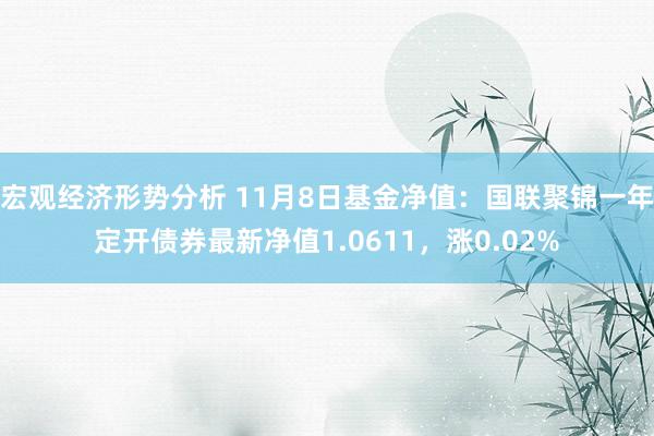 宏观经济形势分析 11月8日基金净值：国联聚锦一年定开债券最新净值1.0611，涨0.02%