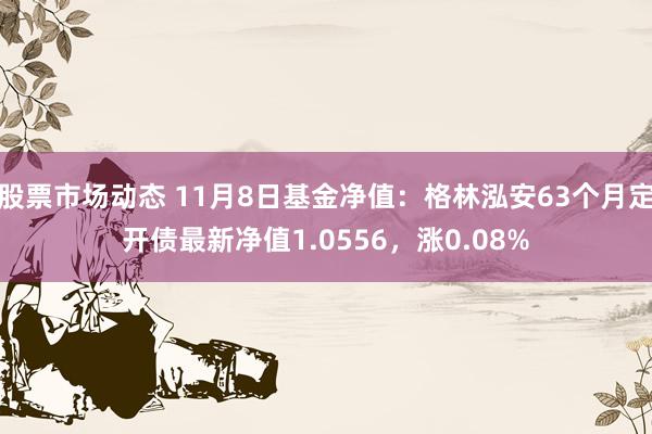 股票市场动态 11月8日基金净值：格林泓安63个月定开债最新净值1.0556，涨0.08%