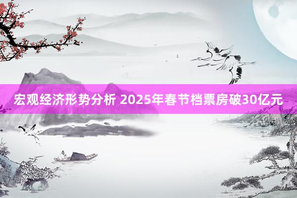 宏观经济形势分析 2025年春节档票房破30亿元