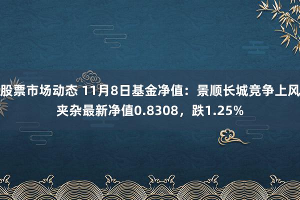 股票市场动态 11月8日基金净值：景顺长城竞争上风夹杂最新净值0.8308，跌1.25%