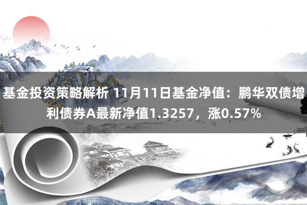 基金投资策略解析 11月11日基金净值：鹏华双债增利债券A最新净值1.3257，涨0.57%