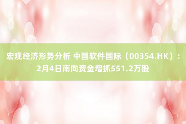 宏观经济形势分析 中国软件国际（00354.HK）：2月4日南向资金增抓551.2万股