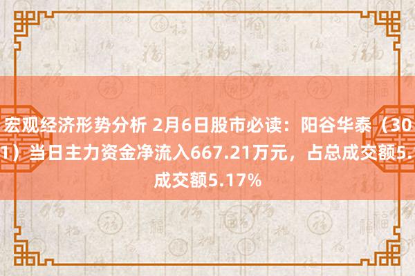 宏观经济形势分析 2月6日股市必读：阳谷华泰（300121）当日主力资金净流入667.21万元，占总成交额5.17%